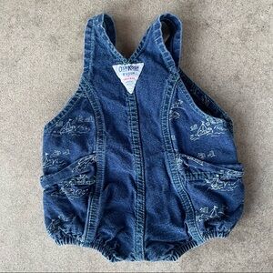 Vintage 80’s/90’s OshKosh Vestbak denim bubble romper 3-6mo